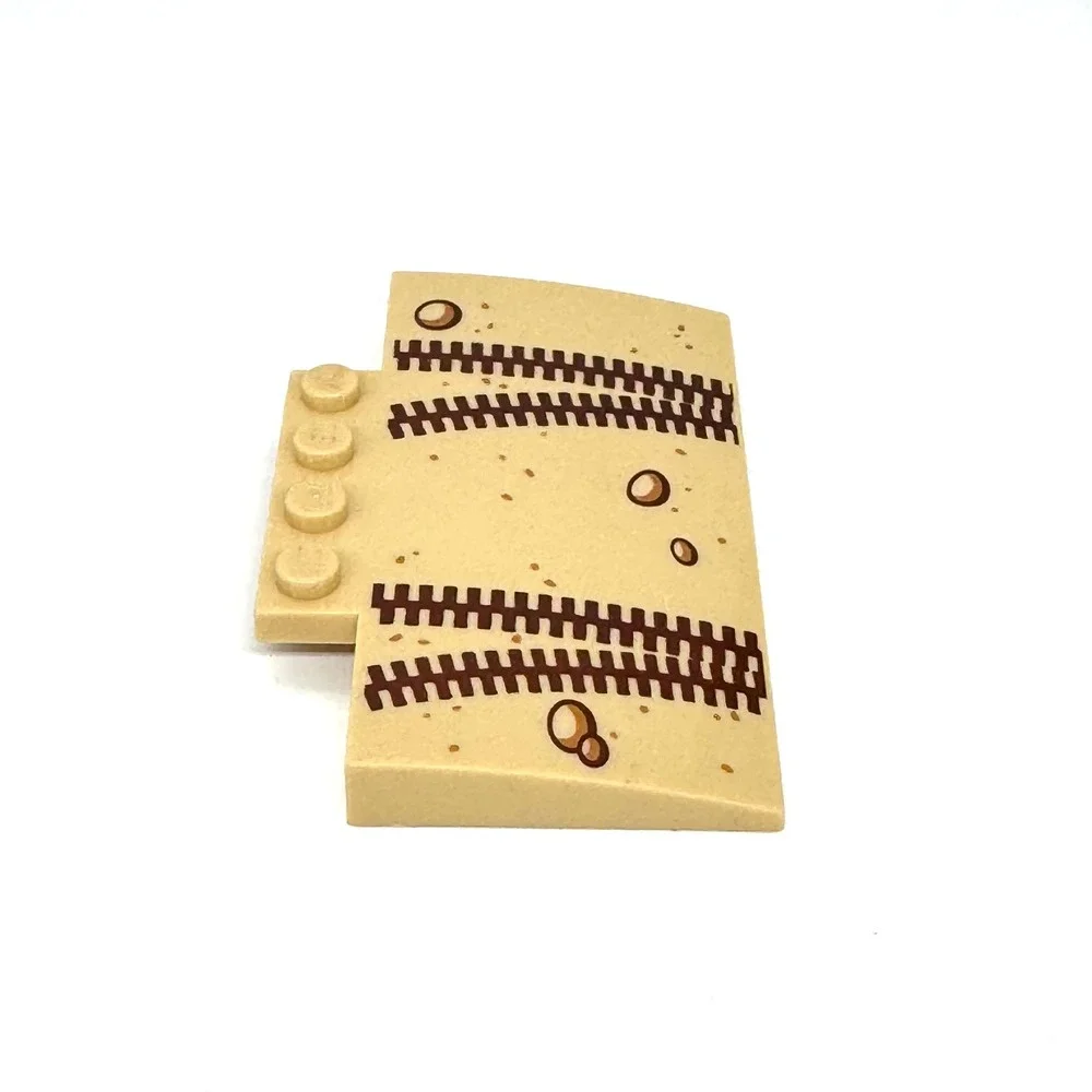 Lego Curved Ramp 6188890 Tan Tire Tracks Stones Road Piece